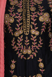 Embroidered kurta, churidar and dupatta set