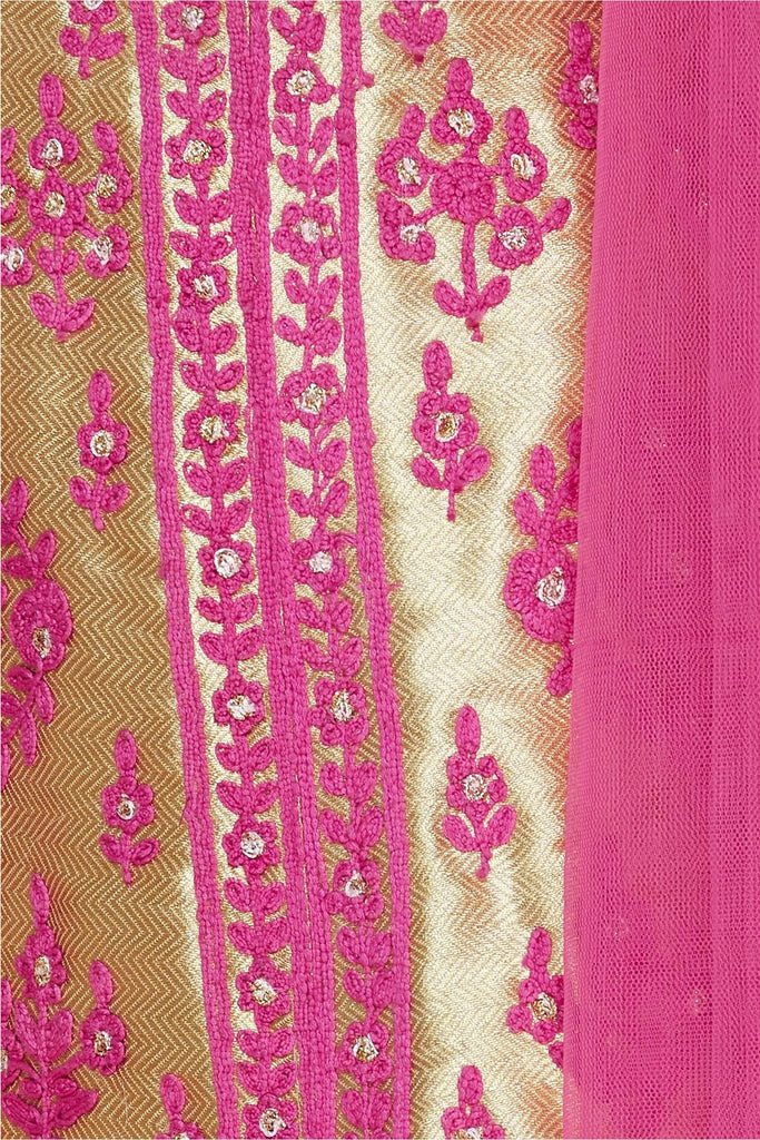 Threadwork embroidered lehenga set with dupatta
