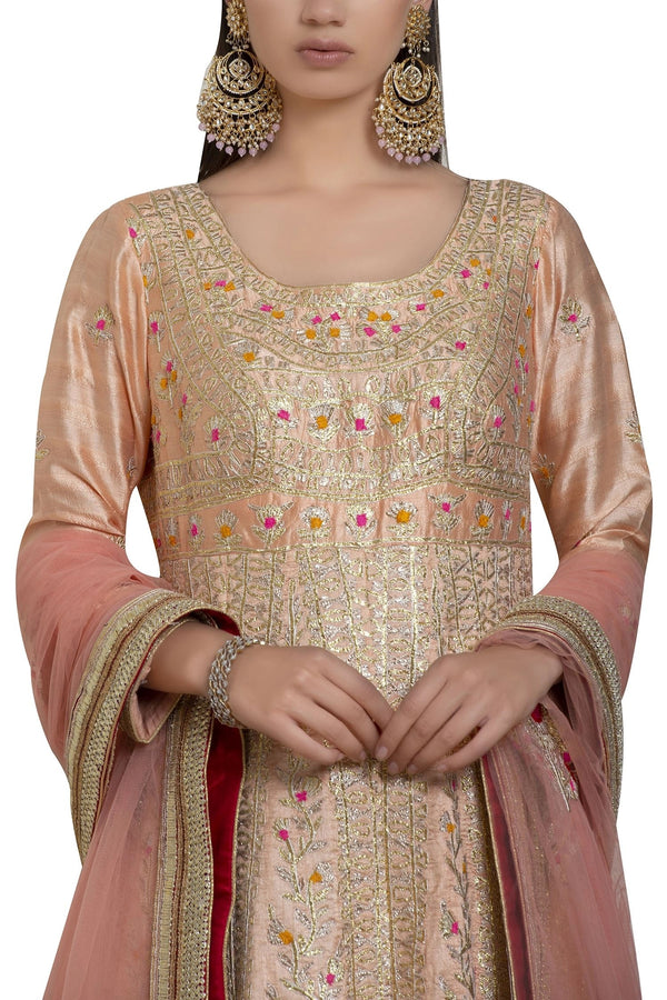 Gota thread embroidered anarkali set